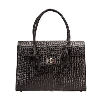 Ladies Luxury Leather Business Bag 'Fabia Croco', 4 of 9