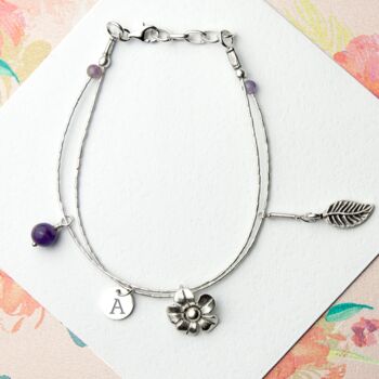 Personalised Sterling Silver And Gemstone Bracelet, 2 of 5