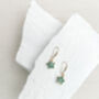 Aventurine Star Real 18k Gold Plated Earrings, thumbnail 4 of 6