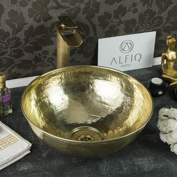 Solid Brass Vessel Sink For Kitchen And Bathroom, 400 Mm Diameter, 3 of 10
