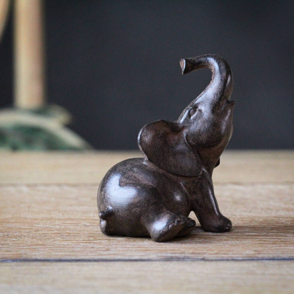 Small Sitting Elephant Ornament, 1 of 3