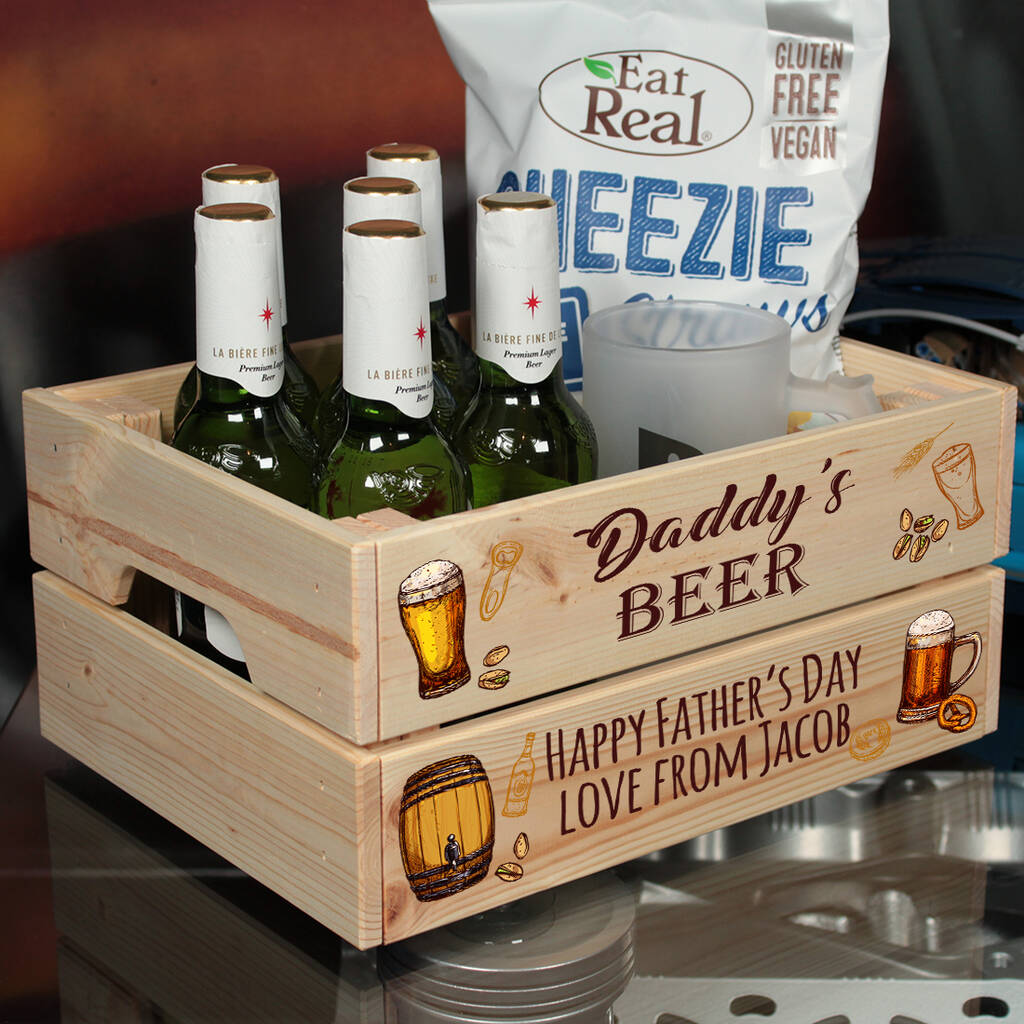 Personalised Beer Themed Hamper Gift Crate By Lumi Ltd