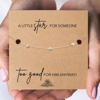 Break Up Gift With A Gold Plated Or Silver Plated Star Bracelet And Card, 2 of 4