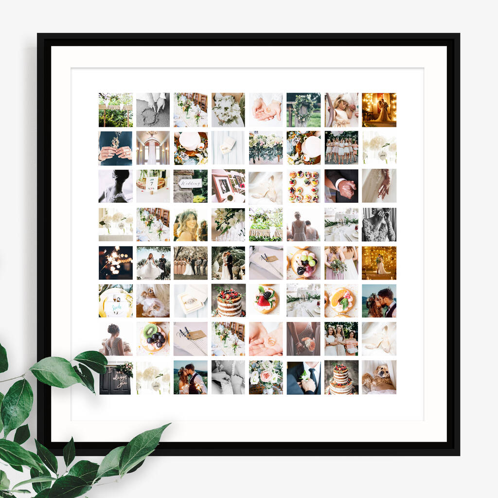 Personalised 64 Or 49 Image Wedding Collage, 1 of 7