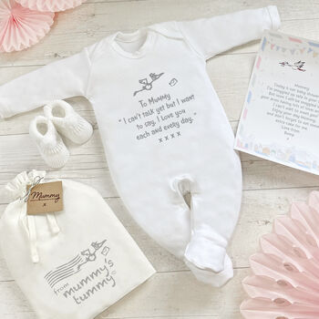 'Mum To Be' Sleepsuit A Perfect Baby Shower Gift, 2 of 12