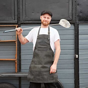 Personalised Buffalo Leather Apron With Pockets, 2 of 9