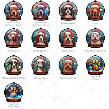 Dog Snow Globe Tree Decoration, 6 of 8