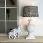 Antiqued White Wash Tall Urn Table Lamp Base, thumbnail 4 of 11