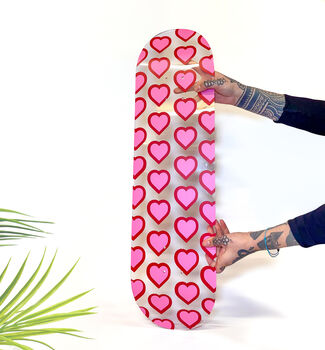 Retro Heart Pattern Clear Acrylic Skateboard Deck, 4 of 6