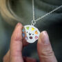 Paint Palette Cute Charm Necklace With Silver Plated Chain, thumbnail 2 of 4