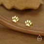 Sterling Silver Paw Print Screw Back Stud Earrings, thumbnail 4 of 11
