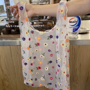 Floral Print Organza Summer Wedding Bag Gift For Bridesmaids, 2 of 6