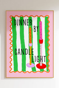 Dinner By Candlelight Colourful Art Print, 2 of 4