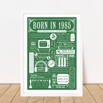 1985 Personalised 40th Birthday Fact Print Gift, 6 of 10