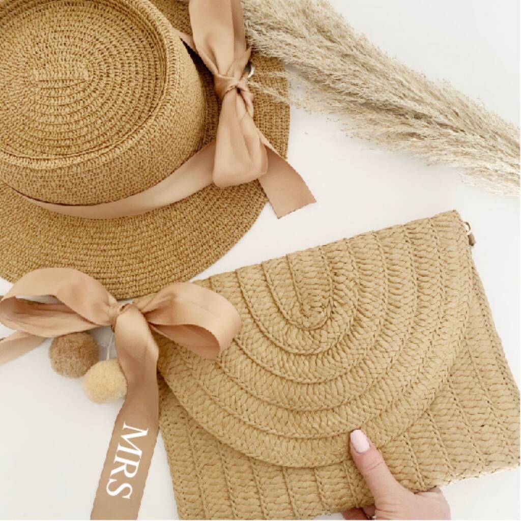 Personalised Straw Clutch Bag By Perfect Parcels