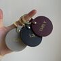 Personalised Saffiano Leather Circle Key Chains Key Rings, thumbnail 4 of 4