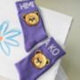 Purple Bear Mid Length Cotton Socks, thumbnail 3 of 5