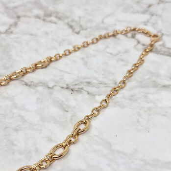 Bold Textured 18k Gold Vermeil Plated Link Necklace, 3 of 7