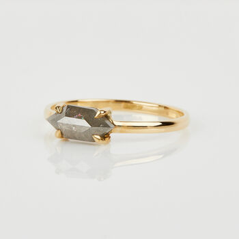 0.82ct Hexagon Grey Diamond Ring, 2 of 2