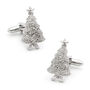 Christmas Tree Studded Silver Cufflinks, Secret Santa, thumbnail 1 of 2