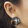 Wave Open Circle Large Sterling Silver Pendant, thumbnail 4 of 5