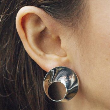 Wave Open Circle Large Sterling Silver Pendant, 4 of 5