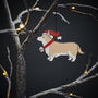 Corgi Dog Christmas Tree Decoration Personalisation Available, thumbnail 4 of 4