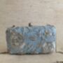 Blue Embroidered Rectangular Clutch Bag, thumbnail 5 of 9
