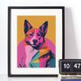 Pink Dog Portrait Illustration Art Print, thumbnail 3 of 4