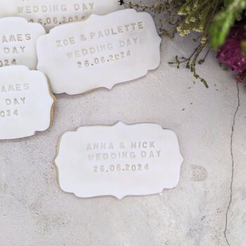 Personalised Plaque Wedding Gift Biscuits, 5 of 5