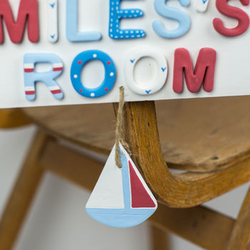 Personalised Room Sign Name Plaque With Boat, 2 of 3