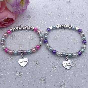 Personalised Cousin Charm Bracelet, Big Cousin Bracelet, Cousin Gift, 4 of 12