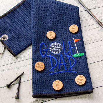 Personalised Golf Dad Novelty Tri Fold Towel, 2 of 12