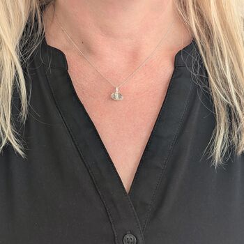 Double Terminated Herkimer Diamond Pendant Necklace, Silver, 2 of 8