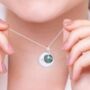 Personalised Emerald Sterling Silver Necklace, thumbnail 2 of 7