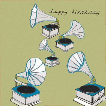 'Gramophone' Birthday Card, 3 of 4