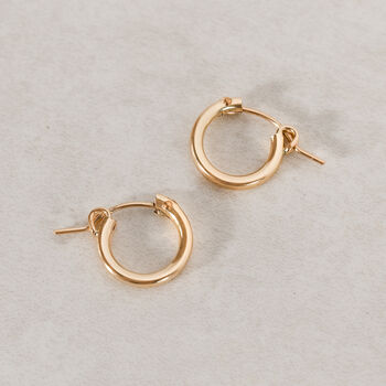 Gold Filled Huggie Hoop Earrings, 2 of 8