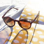 Front Lens Rounded Classic Pin Sunglasses In Burgundy, thumbnail 1 of 3