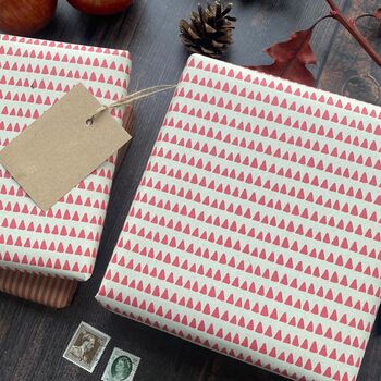Red Stripe Paper Fibre Christmas Wrapping Paper Set, 6 of 12