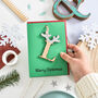 Personalised Reindeer Letter Christmas Card Decoration, thumbnail 1 of 6