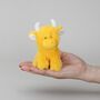 Mini Highland Collectible Orange Soft Toy Cow With Pop Up Box, thumbnail 5 of 8