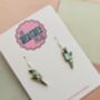Small Aqua Glitter Lightning Bolt Earrings / Electric Blue Jewellery Vibrant Bolt Statement/ Small Aqua Statement, thumbnail 2 of 5