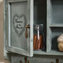 French Country Blue Wall Cabinet With Hooks, thumbnail 2 of 4