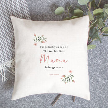 Worlds Best Mum Cushion, Personalised Mother Keepsake, 4 of 7