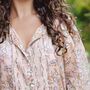 Block Printed Peach Floral Cotton Blouse ' Cora', thumbnail 3 of 5