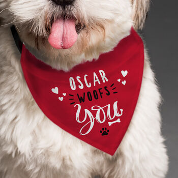 Personalised Woofs You Valentine's Day Dog Bandana, 3 of 5