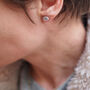Compass Stud Earrings In Silver Or Gold, thumbnail 3 of 6
