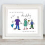 Personalised Hand Drawn Father's Day Framed Print, thumbnail 3 of 4