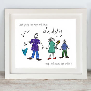 Personalised Hand Drawn Father's Day Framed Print, 3 of 4