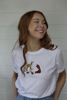 Embroidered Woodland Animals T Shirt, 5 of 5